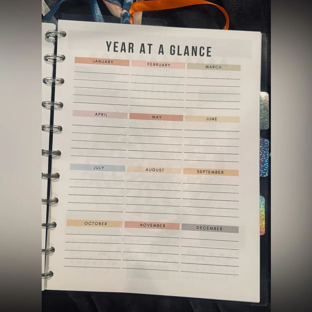 Colorful Yearly Life Planner